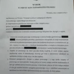 Skan wyroku sądowego.