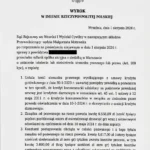 Skan wyroku sądowego.